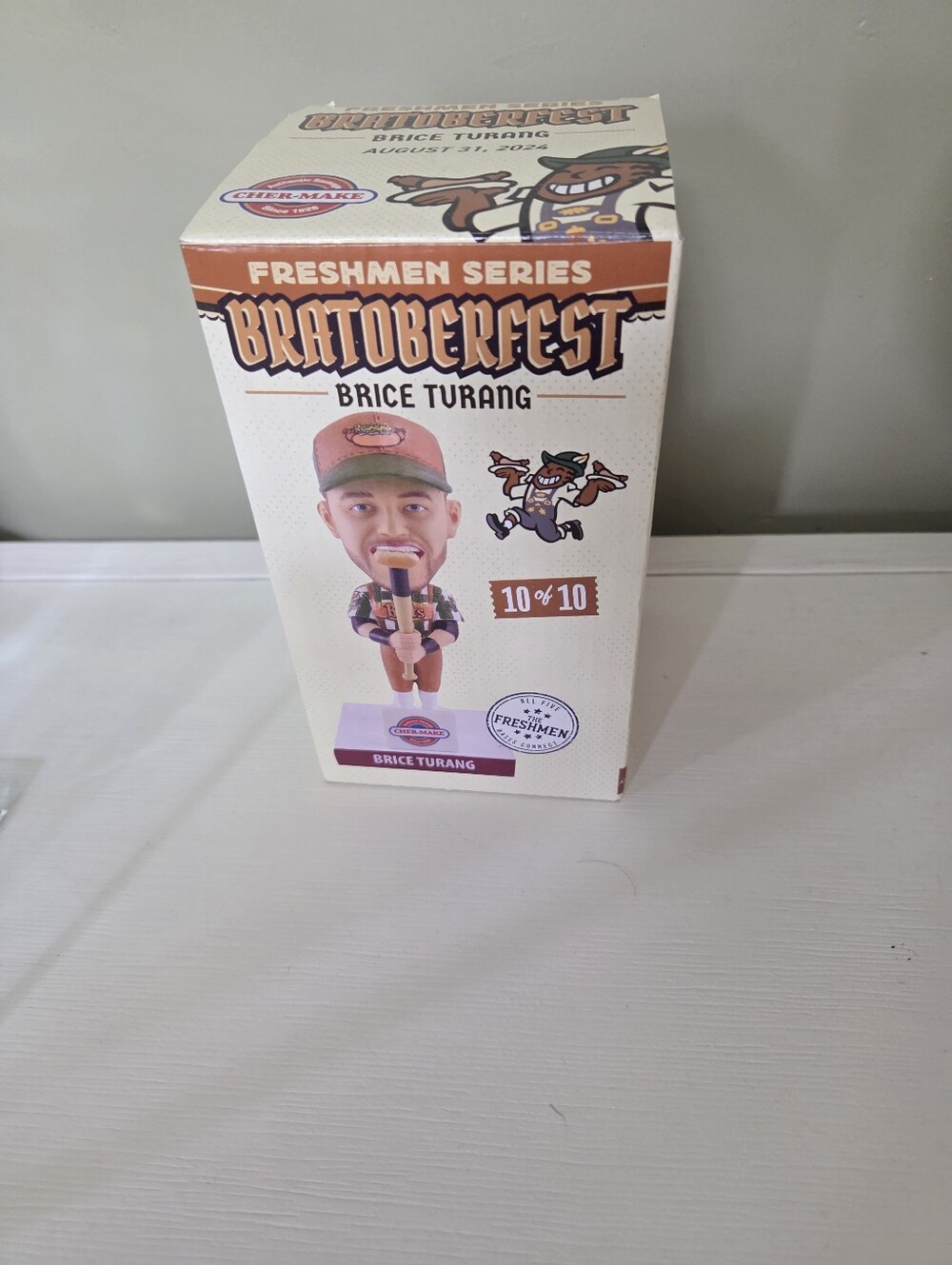 Bratoberfest Brice Turang Bobblehead - Orange and White